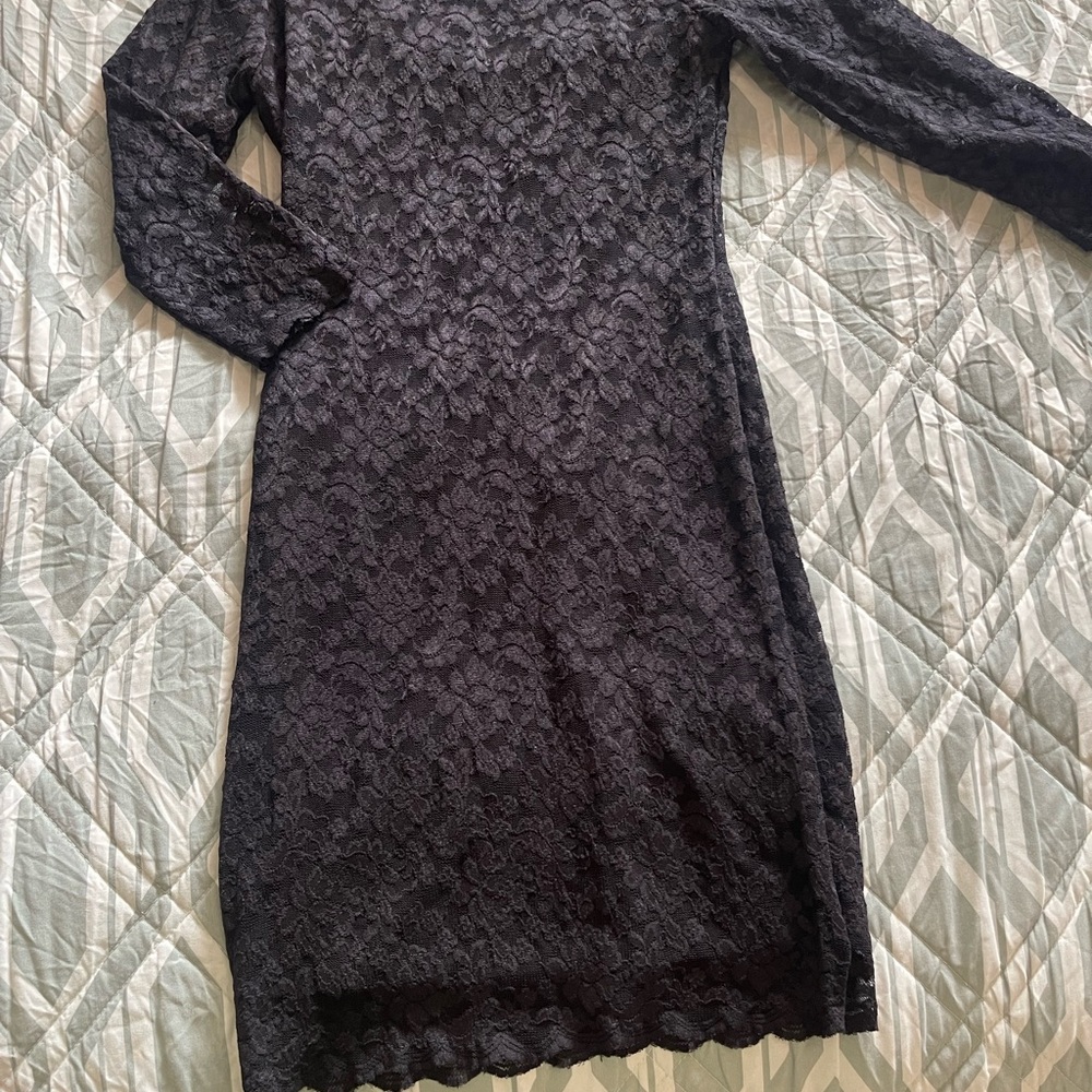 Forever 21 Black Lace Long Sleeve Dress